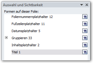 Screenshot: Lesereihenfolge in der Infobox "Auswahl und Sichtbarkeit"