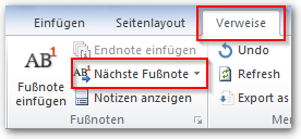 Screenshot Verweise, Nächste Fußnote