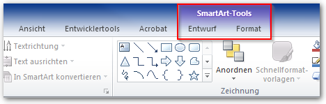 Screenshot SmartArt-Tools